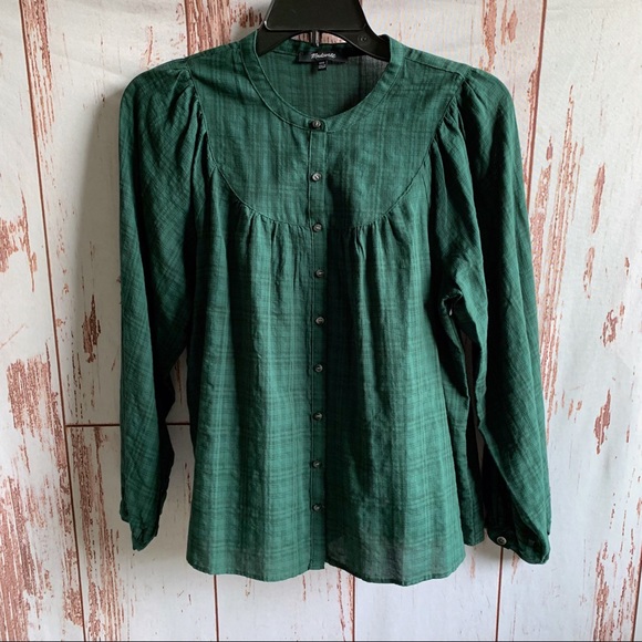 Madewell Tops - MADEWELL Evergreen Boho Plaid Button Down Top